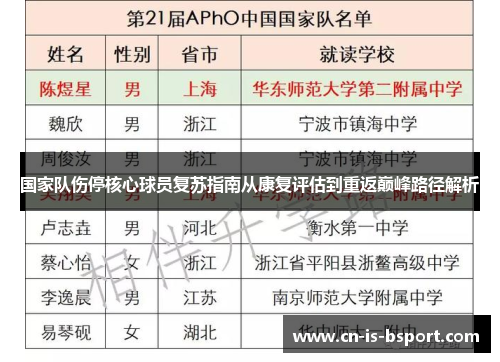 国家队伤停核心球员复苏指南从康复评估到重返巅峰路径解析